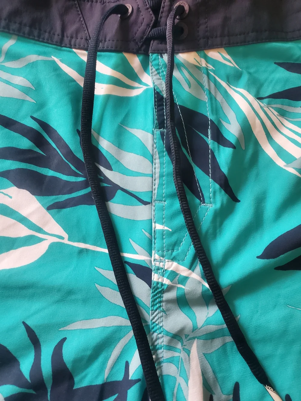 Volcom Teal Tropical Leaf Board Shorts